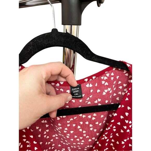 SHEIN plus size 2x curve red polka dot summer dress - Picture 2 of 6